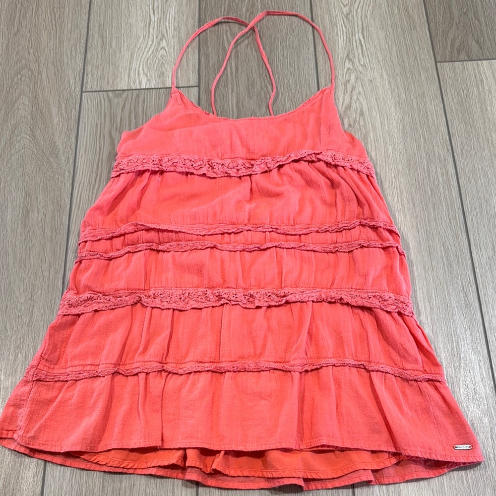 Y2K Hollister Ruffle Criss Cross Tie Back Top Size Small